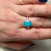 Load image into Gallery viewer, Sleeping Beauty Turquoise Facet 925 Silver Ring - Size Q - Q 1/2
