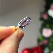 Load image into Gallery viewer, Amethyst Bar Facet 925 Sterling Silver Ring -  Size P 1/2
