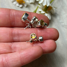 Load image into Gallery viewer, Citrine Facet 925 Sterling Studs Earrings
