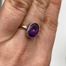 Load image into Gallery viewer, Brandberg Amethyst Facet - RARE 925 Sterling Silver Ring -  Size L 1/2
