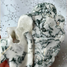 Load image into Gallery viewer, Druzy Moss Agate Fairy Handcarved
