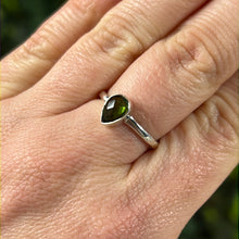 Load image into Gallery viewer, Green Tourmaline Facet 925 Silver Ring - Size L 1/2
