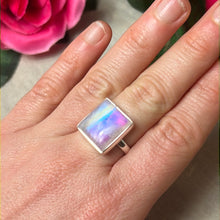 Load image into Gallery viewer, Pink Moonstone 925 Sterling Silver Ring -  Size M
