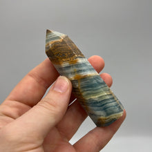 Load image into Gallery viewer, Aquatine Lemurian Calcite Tower (blue onyx)
