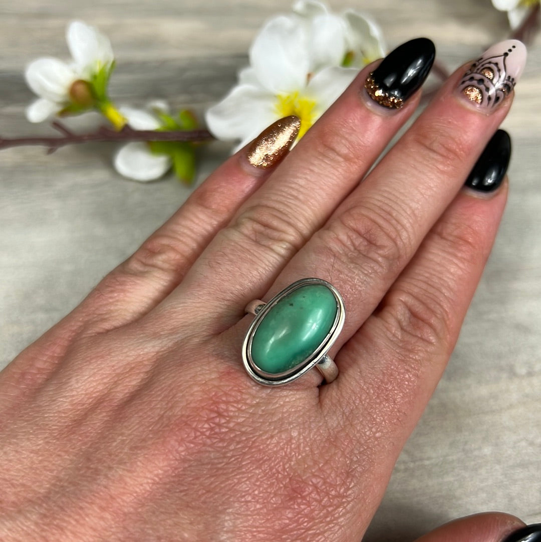 Chrysoprase 925 Sterling Silver Ring -  Size S