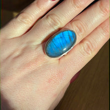 Load image into Gallery viewer, Labradorite AA GRADE 925 Silver Ring -  Size N 1/2
