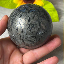 Load image into Gallery viewer, Nipomo - Marcascite Agate Sphere 68mm
