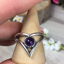 Load image into Gallery viewer, Chevron Amethyst 925 Silver Ring - Size P - P 1/2
