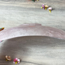 Load image into Gallery viewer, XL Rose Quartz Handcarved Luxury Charging Dish Bowl
