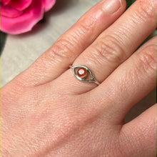 Load image into Gallery viewer, Carnelian Facet Evil Eye 925 Silver Ring - Size L 1/2
