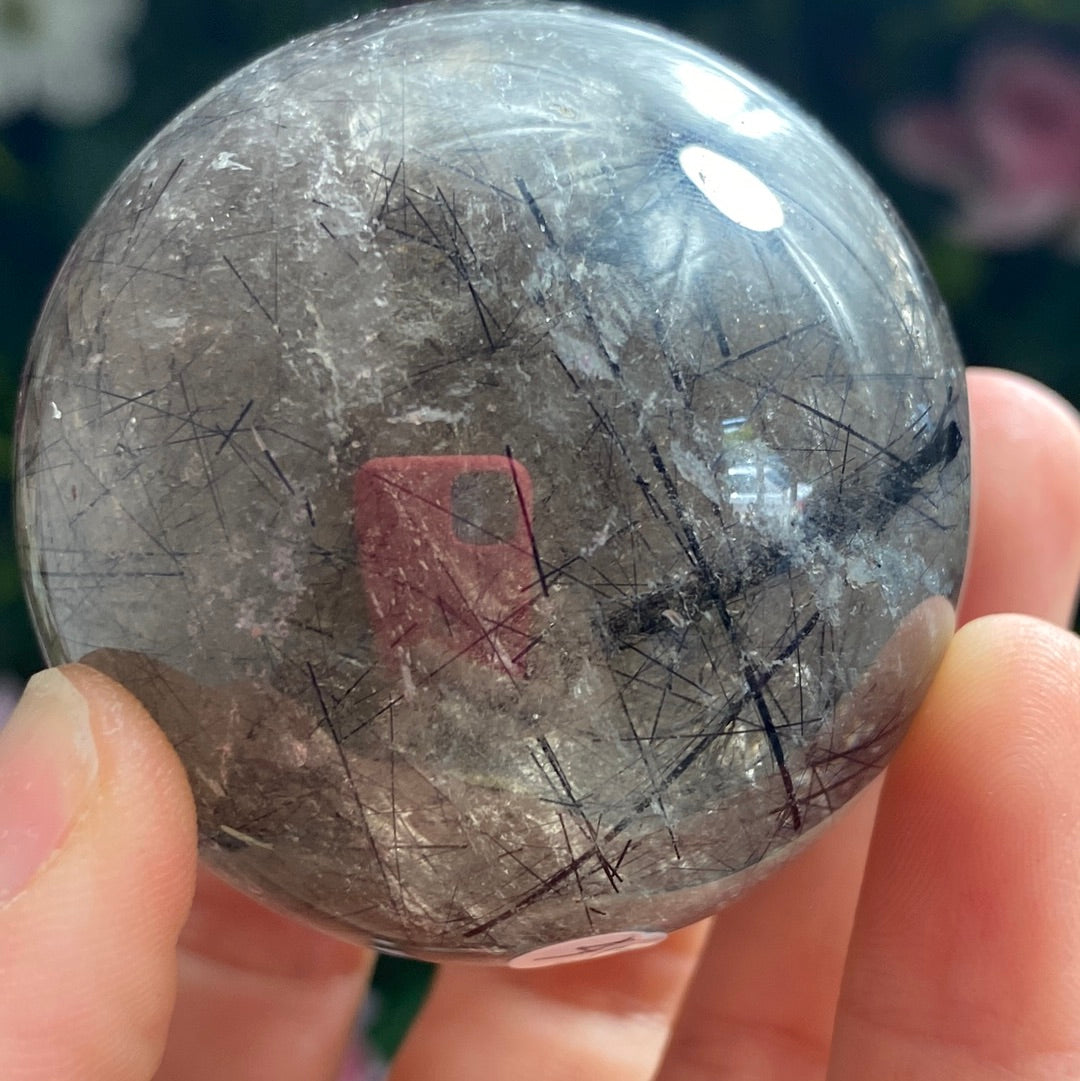 Smoky Rutile Rutilated Sphere