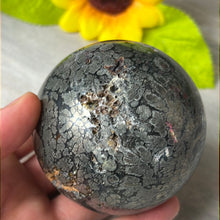 Load image into Gallery viewer, Nipomo - Marcascite Agate Sphere 68mm
