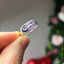 Load image into Gallery viewer, Amethyst Bar Facet 925 Sterling Silver Ring -  Size P 1/2
