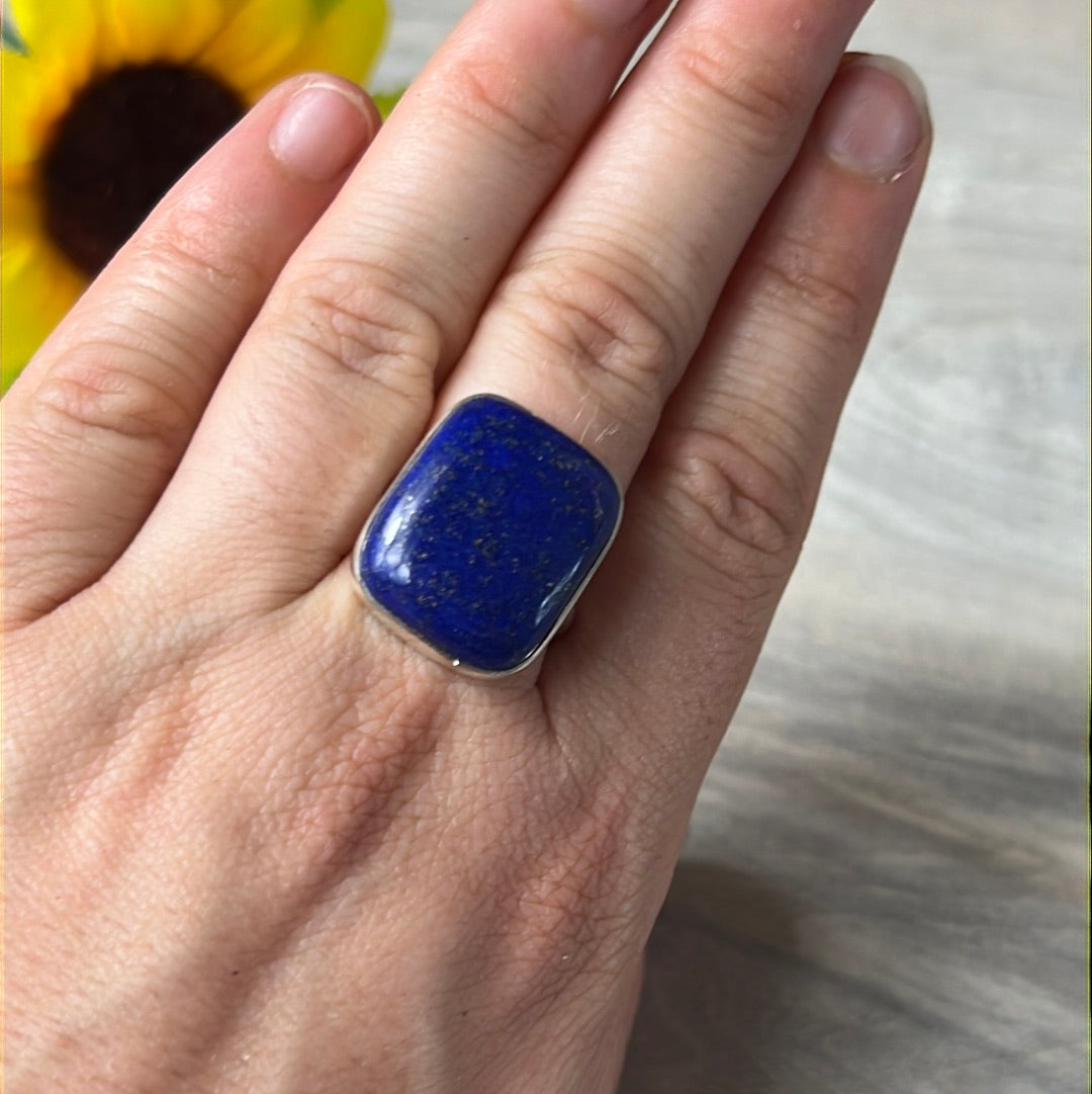 AA Lapis 925 Sterling Silver Ring -  Size O