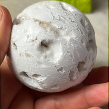 Load image into Gallery viewer, Snow Druzy White Agate Sphere
