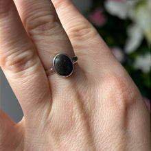 Load image into Gallery viewer, Black Opal Matrix 925 Silver Ring - Size N 1/2
