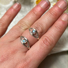 Load image into Gallery viewer, Moonstone Evil Eye 925 Silver Ring
