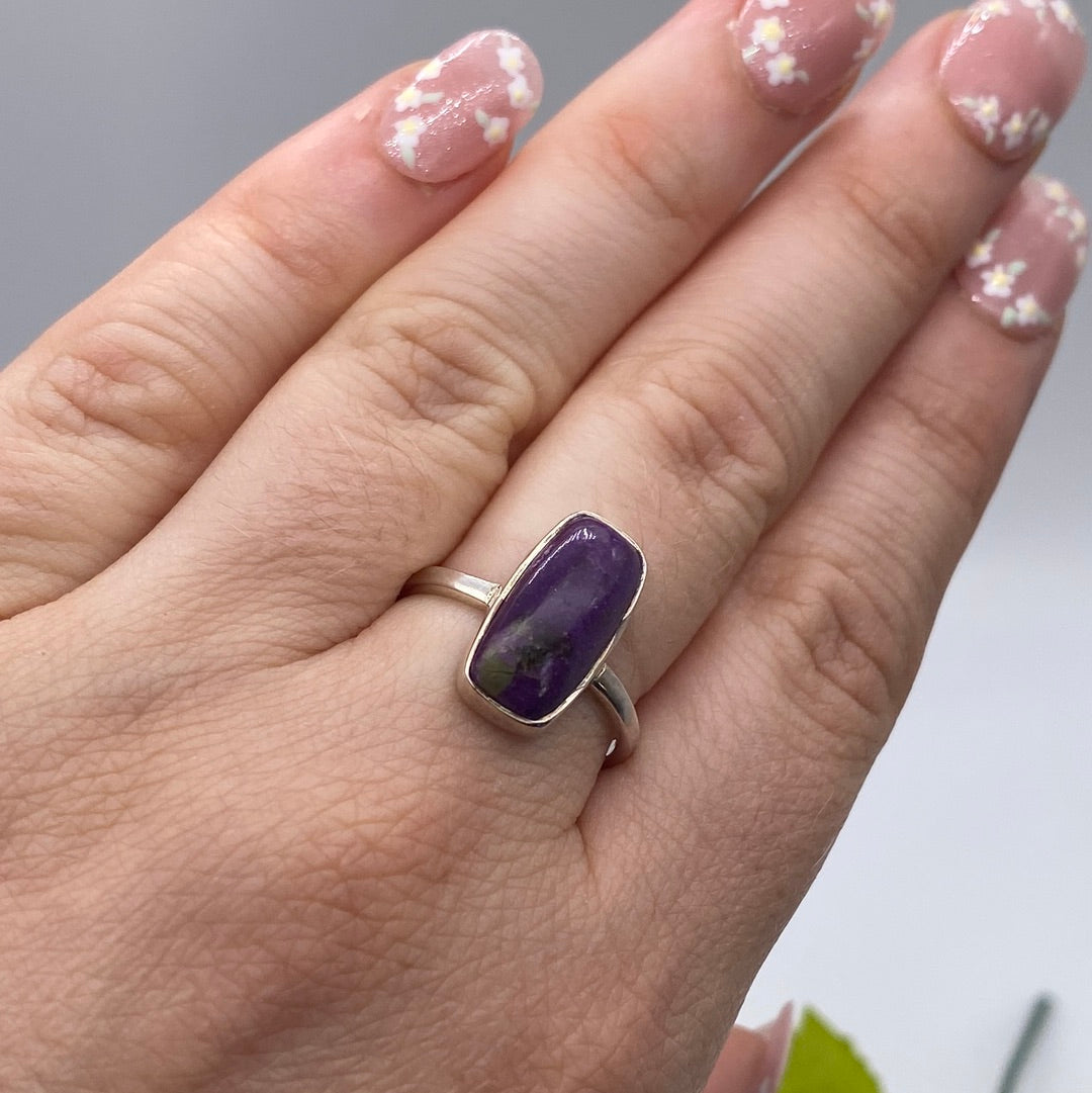 Charoite Ring Size O -  925 Silver