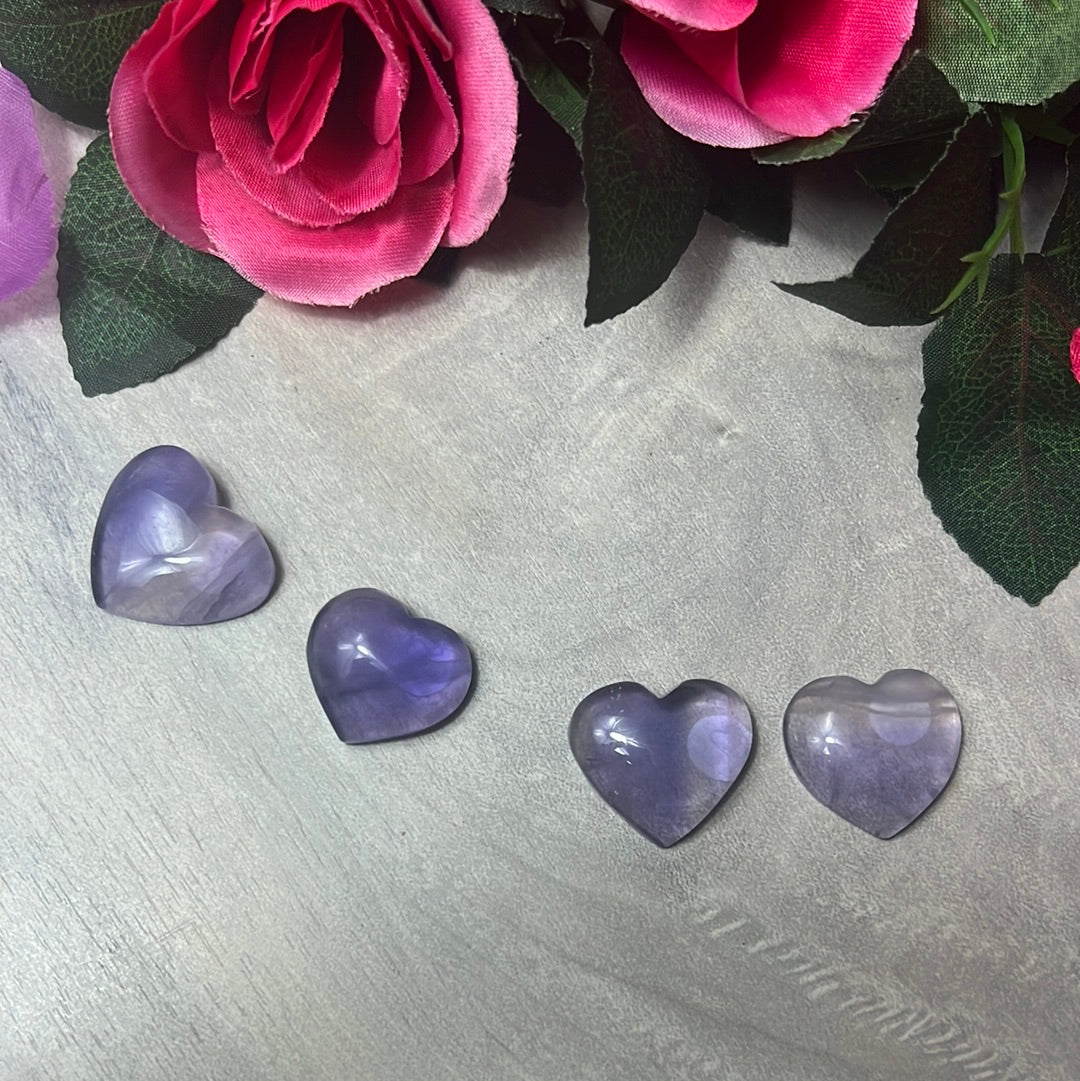 Purple Fluorite Cab Cabochon Heart