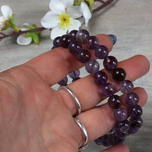 Load image into Gallery viewer, Amethyst with inclusions - 8mm Bead Bracelet
