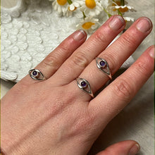 Load image into Gallery viewer, Amethyst Evil Eye 925 Silver Ring
