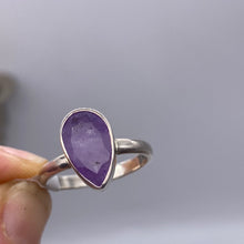 Load image into Gallery viewer, Brandberg Amethyst Facet - RARE 925 Sterling Silver Ring -  Size P 1/2
