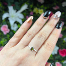 Load image into Gallery viewer, Green Tourmaline Facet 925 Silver Ring - Size Q
