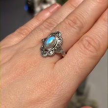 Load image into Gallery viewer, Moonstone 925 Silver Ring -  Size R 1/2
