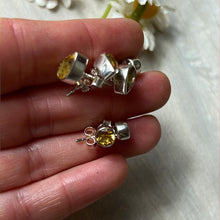 Load image into Gallery viewer, Citrine Facet 925 Sterling Studs Earrings
