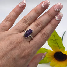 Load image into Gallery viewer, Charoite Ring Size O -  925 Silver
