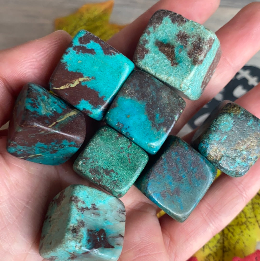 Chrysocolla cube tumble tumblestone