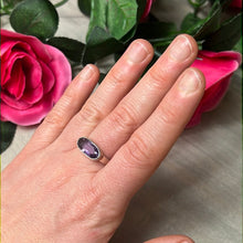 Load image into Gallery viewer, Amethyst Bar Facet 925 Sterling Silver Ring -  Size P 1/2
