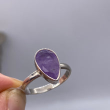 Load image into Gallery viewer, Brandberg Amethyst Facet - RARE 925 Sterling Silver Ring -  Size P 1/2
