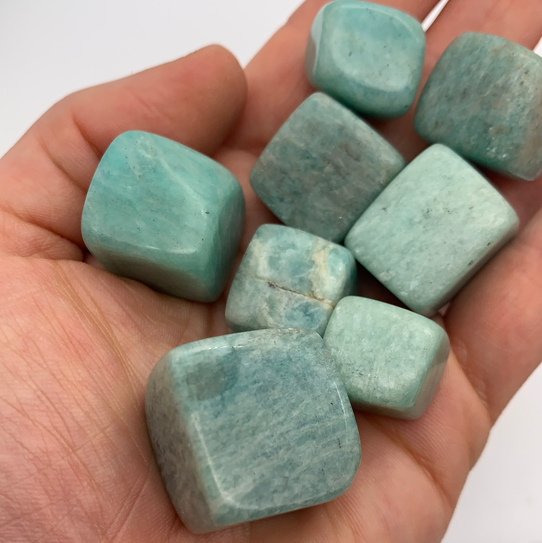 Amazonite polished cubes tumbles