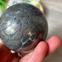 Load image into Gallery viewer, Nipomo - Marcascite in agate Sphere
