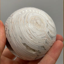 Load image into Gallery viewer, Banded White Mexican Agate Sphere
