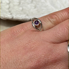 Load image into Gallery viewer, Amethyst Evil Eye 925 Silver Ring
