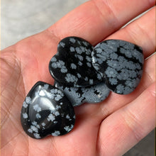 Load image into Gallery viewer, Snowflake Obsidian Thin Heart
