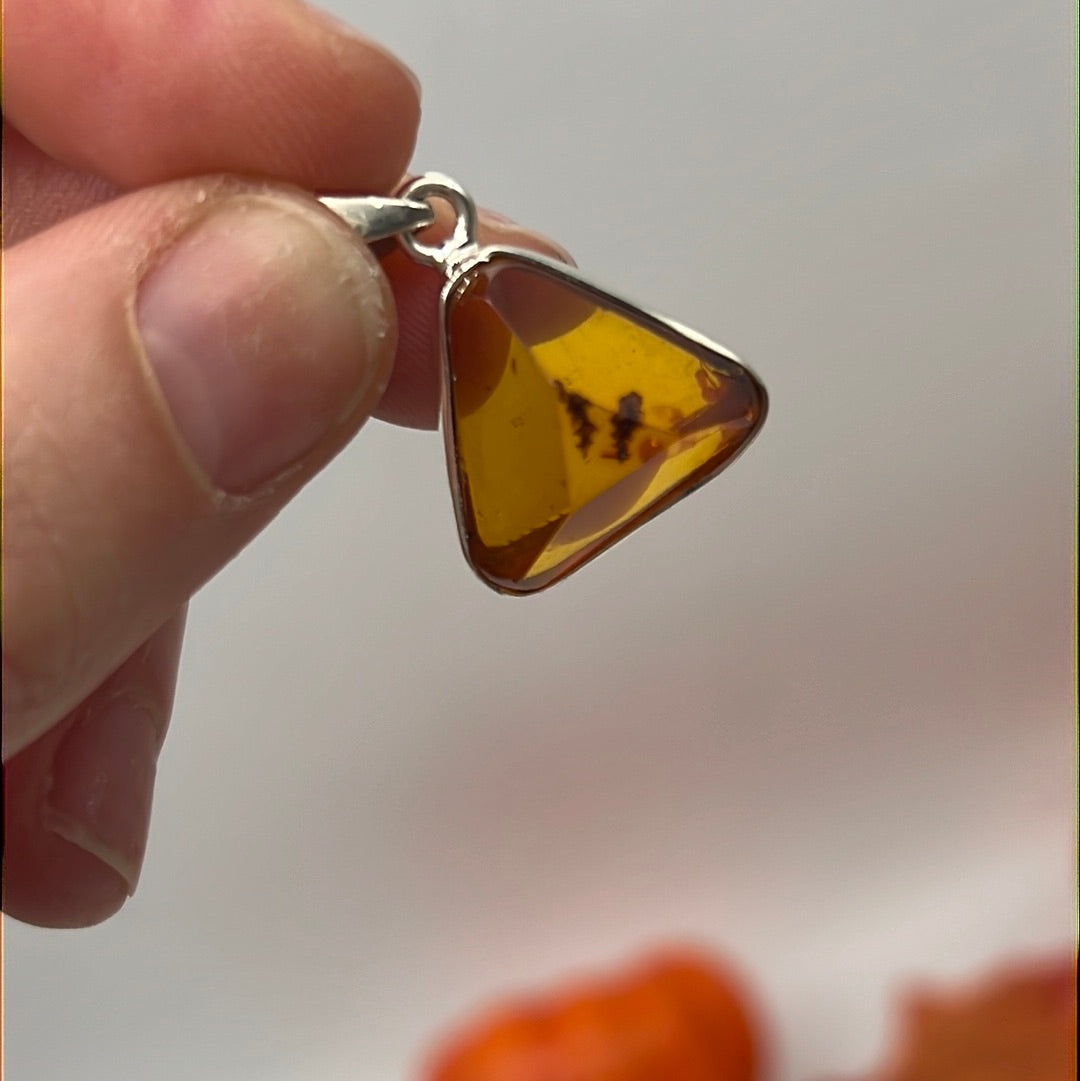 Amber Pendant 925 Silver