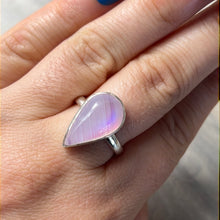 Load image into Gallery viewer, Pink Moonstone 925 Silver Ring -  Size N 1/2
