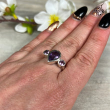 Load image into Gallery viewer, Amethyst Facet 925 Sterling Silver Ring -  Size P 1/2
