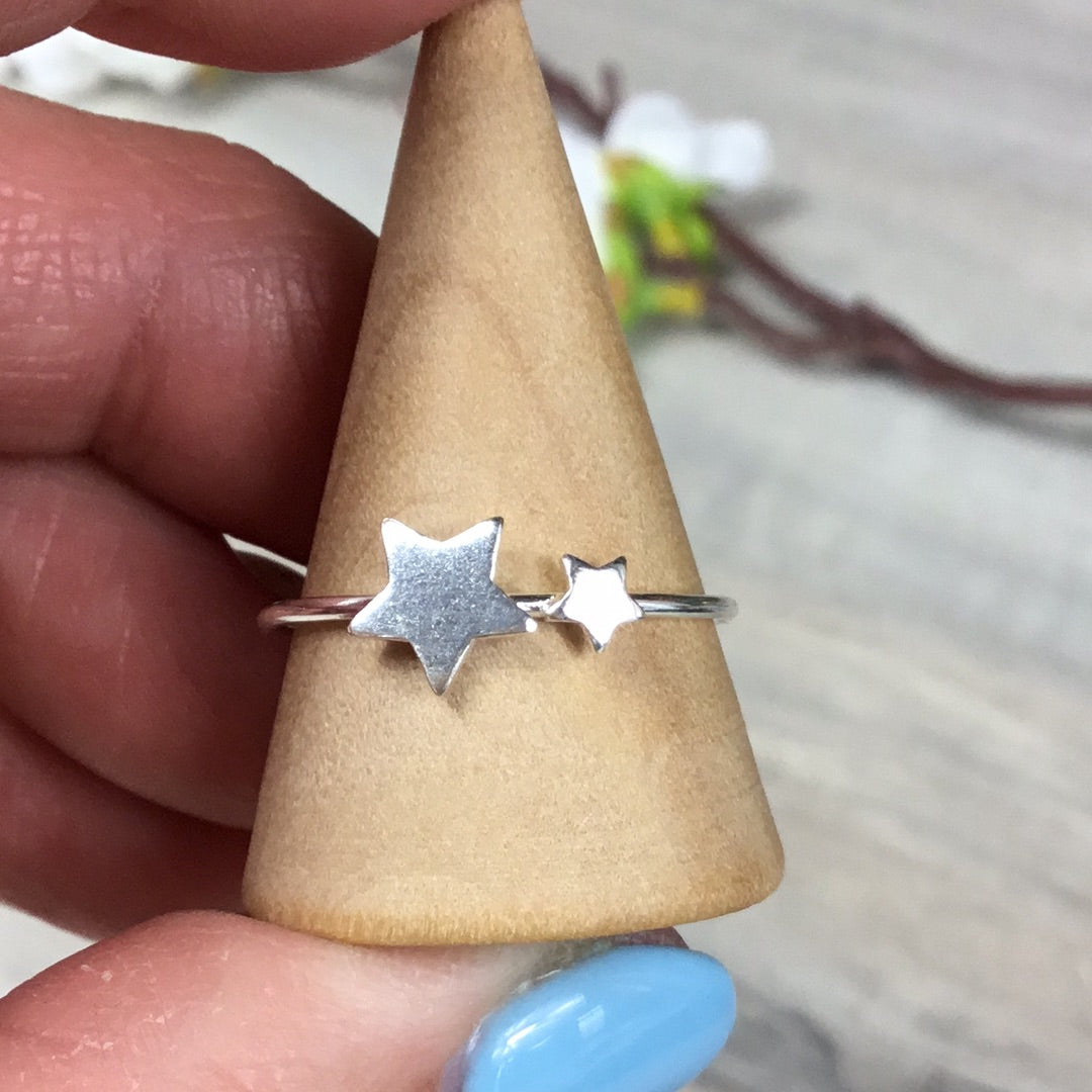 Double Star 925 Sterling Silver Ring