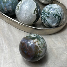 Load image into Gallery viewer, Moss Agate Sphere 60mm
