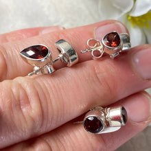 Load image into Gallery viewer, Garnet Facet cut 925 Sterling Studs
