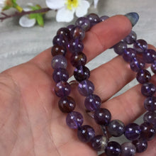 Load image into Gallery viewer, Amethyst with inclusions - 8mm Bead Bracelet
