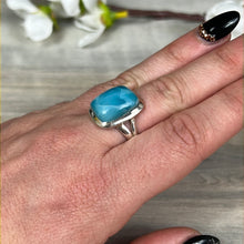 Load image into Gallery viewer, Larimar 925 Sterling Silver Ring - Size M 1/2
