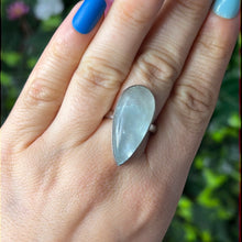 Load image into Gallery viewer, Aquatine Lemurian Calcite 925 Sterling Silver Ring -  Size P 1/2
