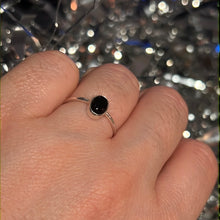 Load image into Gallery viewer, Black Onyx - Dainty 925 Silver Ring - Size J 1/2 - K
