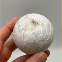 Load image into Gallery viewer, Banded White Mexican Agate Sphere
