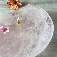 Load image into Gallery viewer, XL Rose Quartz Handcarved Luxury Charging Dish Bowl
